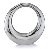 4" X 19" X 19" Silver Aluminum Ring Large Hoop Vase