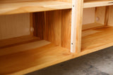 72" Wood Brown Wood Cabinet Enclosed Storage TV Stand