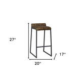 22" Deep Brown And Dark Brown Solid Wood End Table