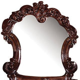 45" Brown Crowned Top Solid Wood Framed Dresser Mirror