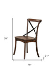 18" X 21" X 35" Dark Oak Black Wood Side Chair Set2