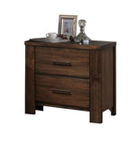 25" Brown Two Drawers Nightstand