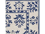 8'X10' Sand Blue Hand Woven Uv Treated Bordered Floral Traditional Indoor Outdoor Area Rug