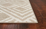 8'X10' Sand Blue Hand Woven Uv Treated Bordered Floral Traditional Indoor Outdoor Area Rug