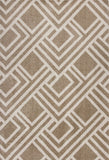 7'X10' Beige Machine Woven Uv Treated Geometric Indoor Outdoor Area Rug