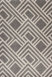 2'X4' Grey Machine Woven Uv Treated Geometric Indoor Outdoor Accent Rug