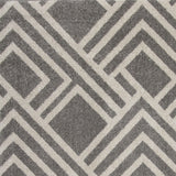 2'X4' Grey Machine Woven Uv Treated Geometric Indoor Outdoor Accent Rug