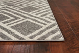 2'X4' Grey Machine Woven Uv Treated Geometric Indoor Outdoor Accent Rug