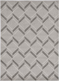 2'X4' Grey Machine Woven Uv Treated Herringbone Illusion Indoor Outdoor Accent Rug