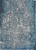 10'X13' Silver Blue Machine Woven Abstract Smudge Indoor Area Rug