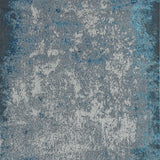 10'X13' Silver Blue Machine Woven Abstract Smudge Indoor Area Rug