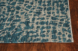 3'X5' Teal Machine Woven Uv Treated Animal Print Indoor Outdoor Area Rug