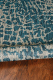 3'X5' Teal Machine Woven Uv Treated Animal Print Indoor Outdoor Area Rug