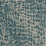 3'X5' Teal Machine Woven Uv Treated Animal Print Indoor Outdoor Area Rug