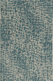 8'X11' Teal Machine Woven Uv Treated Animal Print Indoor Outdoor Area Rug