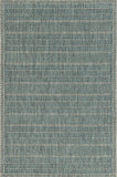 5'X7' Teal Machine Woven Uv Treated Tribal Indoor Outdoor Area Rug