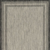 3'X4' Grey Machine Woven Uv Treated Bordered Indoor Outdoor Accent Rug