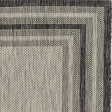 5' X 8' Grey Bordered Area Rug