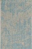 5'X7' Teal Machine Woven Uv Treated Abstract Brushstrokes Indoor Outdoor Area Rug