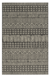 3'X4' Charcoal Machine Woven Uv Treated Tribal Indoor Outdoor Accent Rug