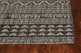 3'X4' Charcoal Machine Woven Uv Treated Tribal Indoor Outdoor Accent Rug