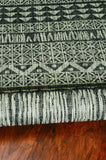 5' X 8' Charcoal Aztec Pattern Rug