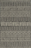 8'X11' Charcoal Machine Woven Uv Treated Tribal Indoor Outdoor Area Rug