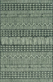 8'X11' Charcoal Machine Woven Uv Treated Tribal Indoor Outdoor Area Rug