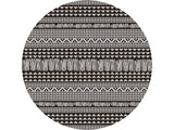 8' Charcoal Machine Woven Uv Treated Scandinavian Indoor Outdoor Round Area Rug