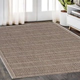 3' X 4' Brown Geometric Indoor Outdoor Area Rug