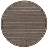 8' Round Mocha Geometric Pattern Indoor Outdoor Area Rug