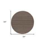 8' Round Mocha Geometric Pattern Indoor Outdoor Area Rug