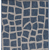 3'X5' Blue Grey Machine Woven Uv Treated Abstract Indoor Outdoor Area Rug