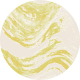 8' Ivory Gold Machine Woven Abstract Waves Round Indoor Outdoor Area Rug