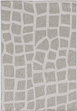 5'X7' Ivory Grey Machine Woven Uv Treated Abstract Indoor Outdoor Area Rug