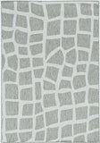 8' X 11' Ivory Or Grey Abstract Tiles Indoor Area Rug