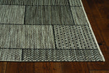 3'X4' Grey Machine Woven Uv Treated Geometric Blocks Indoor Outdoor Accent Rug