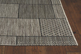 8'X11' Grey Machine Woven Uv Treated Geometric Indoor Outdoor Area Rug