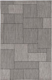 8'X11' Grey Machine Woven Uv Treated Geometric Indoor Outdoor Area Rug