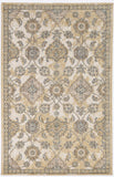 3'X5' Ivory Sand Machine Woven Bordered Floral Vines Indoor Area Rug