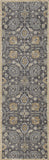 3' X 5' Taupe Floral Vine Bordered Wool Indoor Area Rug