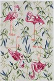 5' X 7' Ivory Or Pink Flamingo Indoor Area Rug