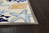 90 X 90 Ivory Polyester Rug