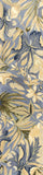 2' X 10' Blue Tropical Leaves Wool Indoor Runner Rug