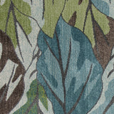 5' X 8' Blue Tropical Leaves Indoor Area Rug