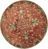 6' Sienna Orange Hand Tufted Traditional Round Indoor Area Rug