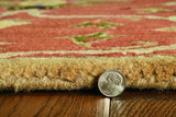 8'X11' Sienna Orange Hand Tufted Traditional Floral Indoor Area Rug