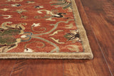 8'X11' Sienna Orange Hand Tufted Traditional Floral Indoor Area Rug