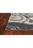 8'X10' Grey Blue Machine Woven Abstract Marble Indoor Area Rug