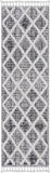 5' X 8' Charcoal Geometric Diamond Indoor Area Rug With Fringe